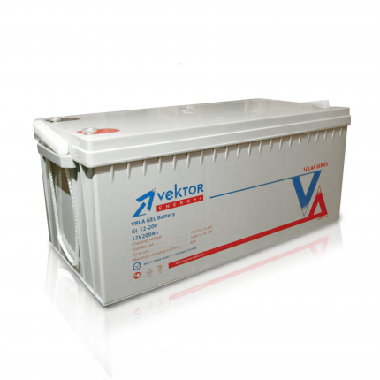Гелевая аккумуляторная батарея VEKTOR 12-200GL (200 А/ч / 12v)
