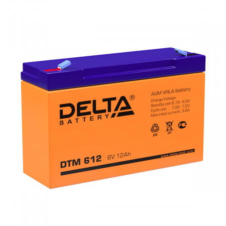 Аккумуляторная батарея Delta DTM 612  (12 А/ч / 6v)