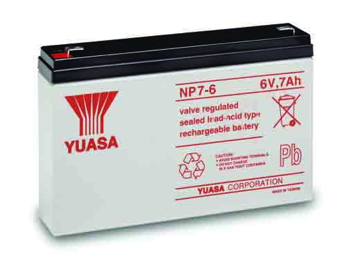 Аккумуляторная батарея Yuasa NP 7-6  (7 А/ч / 6v)